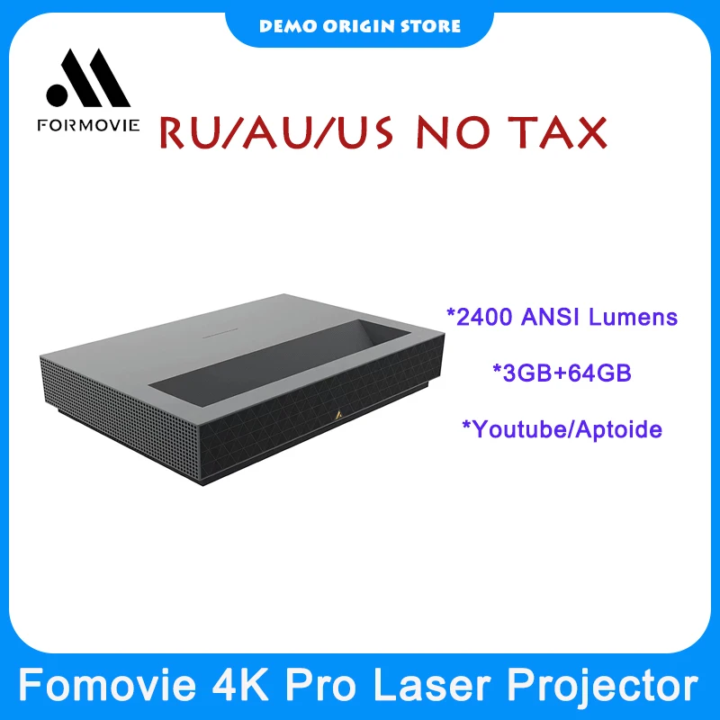 Ультракороткий лазерный проектор Fengmi Formovie 4K Pro UST 4K Pro, 2400 ANSI люмен, домашний кинотеатр, английский проектор