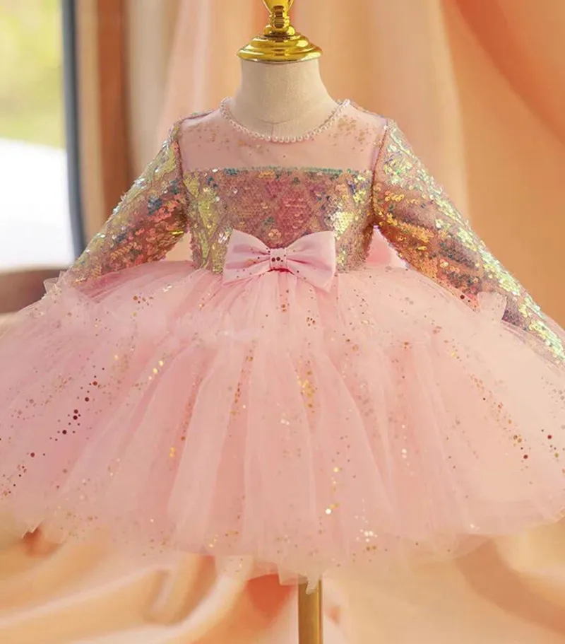 

Sequin Pink Tulle Flower Girl Dresses Sparkle Girls Dress Princess Party Dress Bling Girl Birthday Dress Toddler Tutu Dress