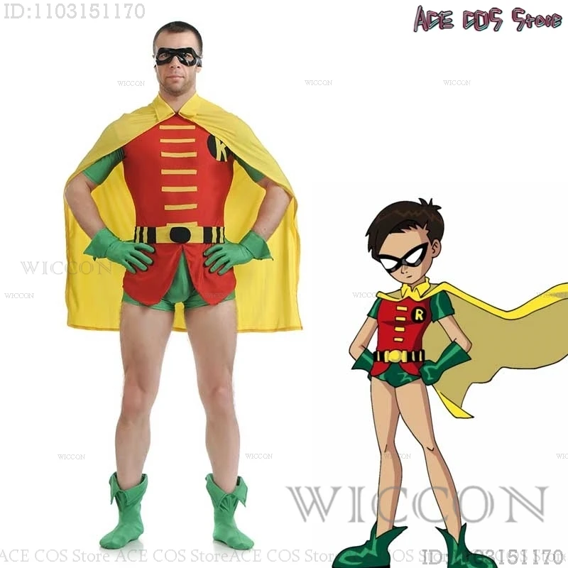 Combinaison Cosplay pour Adultes, Zentai, Anime, Teen Comic Titans, Smile Hero, C.Boy, Grayson, Proximité, Costume Cape, Halloween, Hommes Roleplay