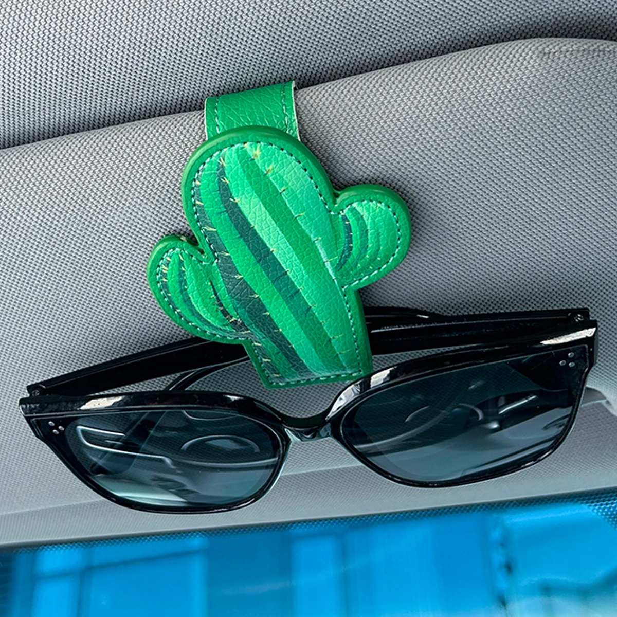 

Cactus Shape Car Sunglasses Holder for Car Sunshades Magnetic Sun Visor glasses Holder Ticket Clip interior Accessories
