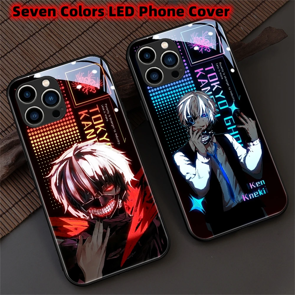 

2023 Hot Anime LED Light Up Phone Case Shining Back Cover For Samsung S23 S22 S21 S20 Ultra Plus FE Note 10 20 A53 A54 A14 A52