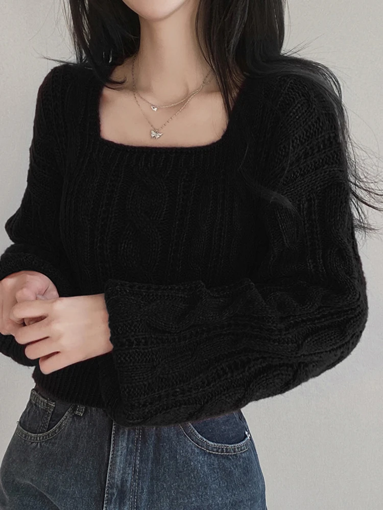 White Knitted Sweater Coat Women's Lazy Sle ort Design Autumn 2023 New Faion Loose Fit Long Sve  Color Top