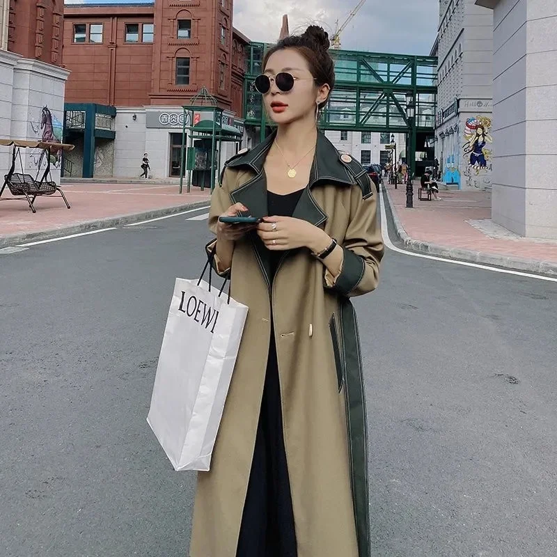 High End Trench Coat For Women Medium Length Small and Versatile New 2023 Spring and Autumn Korean Version Over Knee Coat Jacket