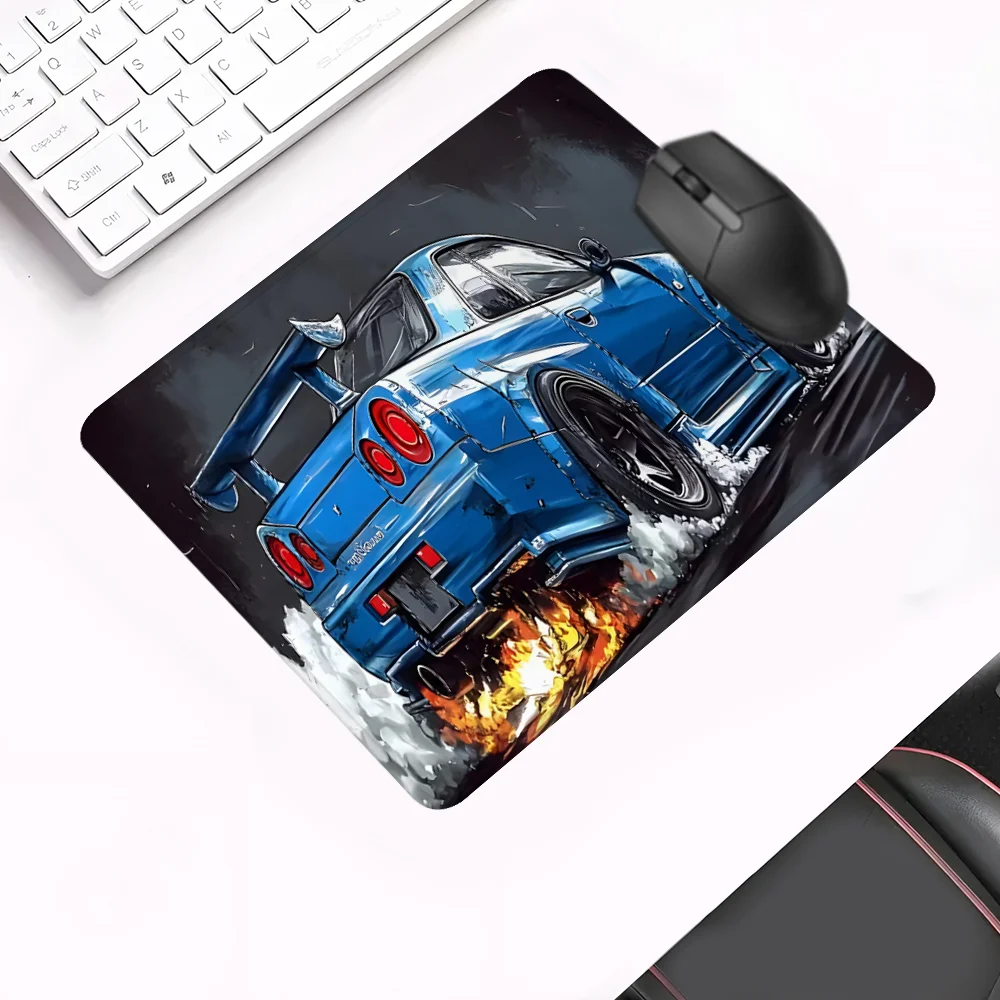 Blue Racing Car Mouse Pad XXL Gaming Mousepad Rubber Base with Stitched Edge Non-Slip Desk Pad Computer Large Desk Accessories