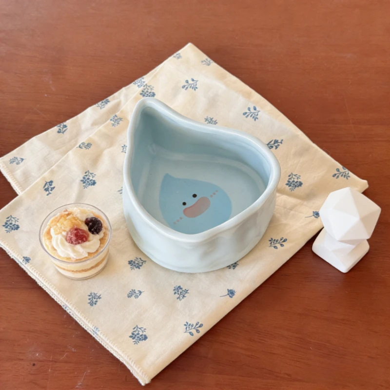 New Cute Ceramic Rice Water Drop Shape Breakfast Bowls Oatmeal Bowl Household Design Sense Salad Bowl Yogurt Bowl New Tableware