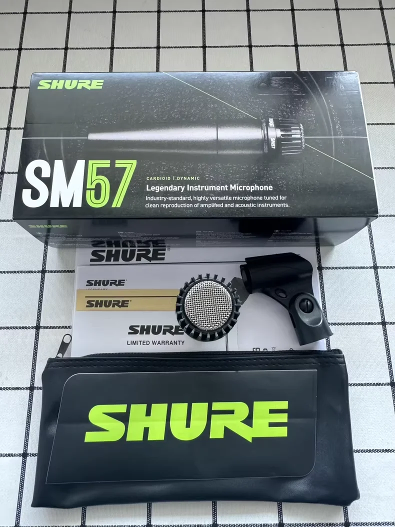 ميكروفون ديناميكي أحادي الاتجاه احترافي أصلي من Shure SM57 سلكي معدني لأداء غناء الكاريوكي على المسرح المباشر #3