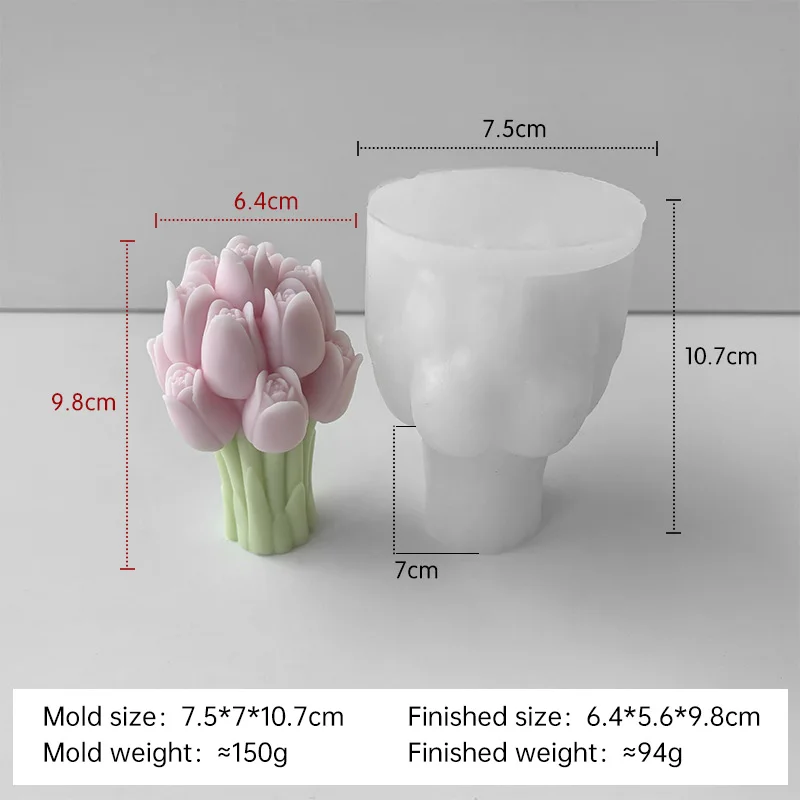 Moule en silicone époxy en forme de tulipe et de tournesol 3D, fabrication artisanale de savon, décoration de bougies parfumées