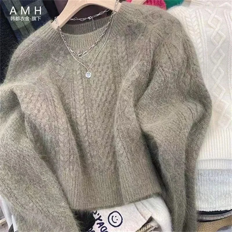 

Gentle Top Fashion Fried Dough Twists Sweater Women's Autumn Winter Thick Outer Wear Imitation Velvet Knitwear Pullover Sweater