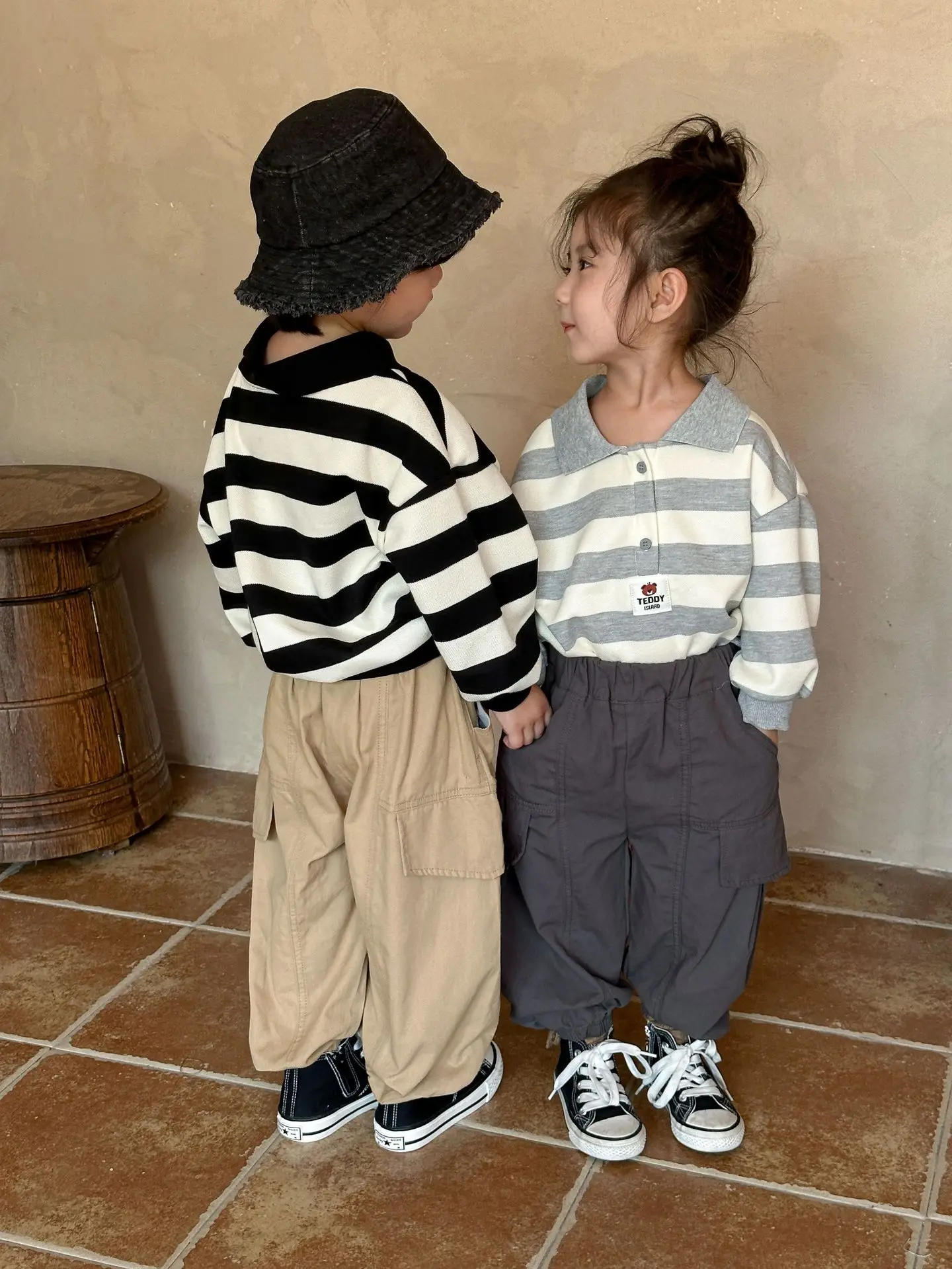 Autumn Fashion Baby Dungarees Children Clothes Loose Boy Casual Pants Solid Girl Harem Pants Retro Comfort Kids Cotton Trousers