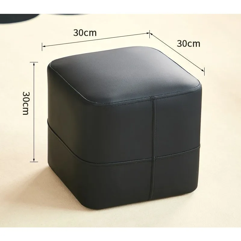 Luxury Leather Square Stool 15