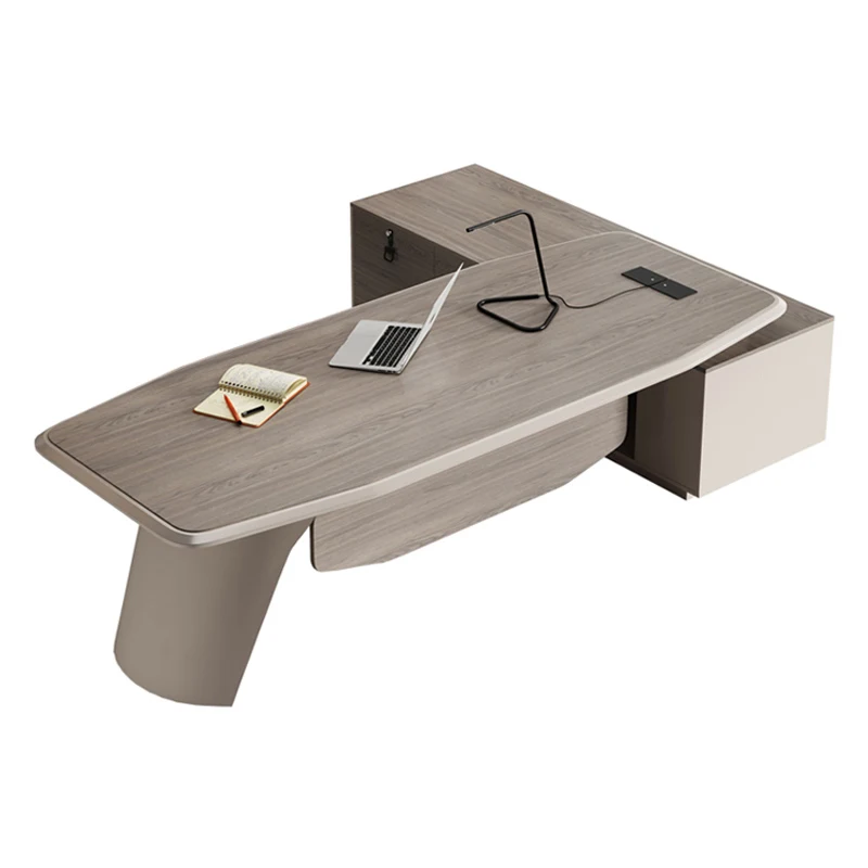 يتميز مكتب حديث مع الرئيس التنفيذي على شكل حرف L وأثاث مكتبي حديث #5