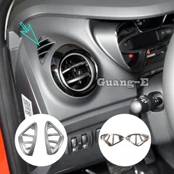 Car Styling Cover Garnish Detector Trim ABS Chrome Front Air Condition Outlet Vent 2PCs For Renault Captur 2015 2016 2017 2018