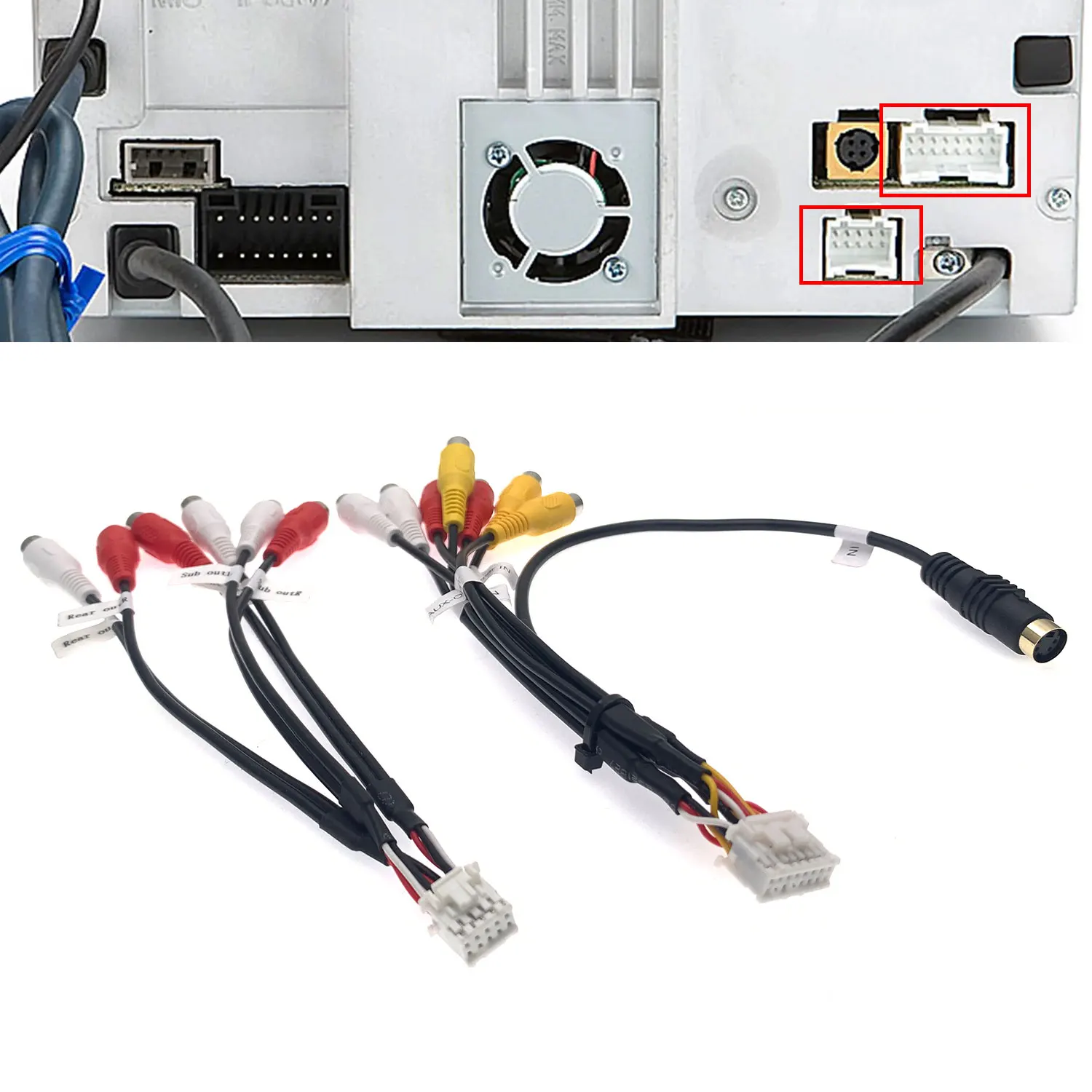 10 12 pinos rádio do carro aux dianteiro-traseiro sub out rca out cablagem para alpine INA-W900 IVA-W520R INA-W910R IVA-W505R