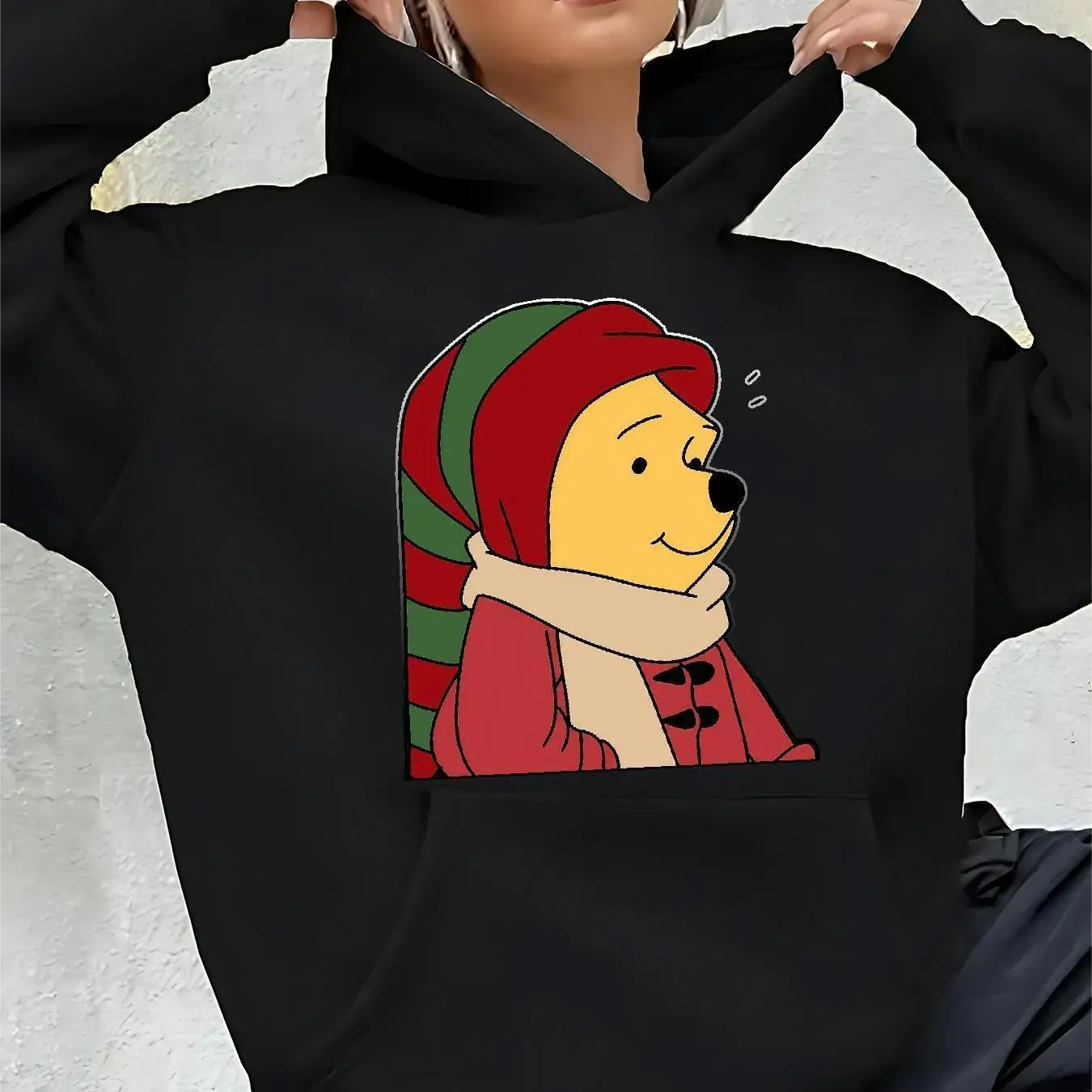 

Толстовки с капюшоном Disney Winnie The Pooh, модные толстовки унисекс большого размера, осенне-зимние флисовые повседневные универсальные уличные кофты