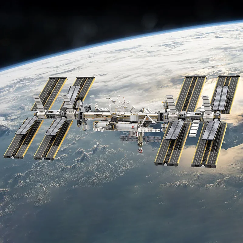 MOC Universe Aerospace International Space Station Building Blocks 1:110 Scale Model Detection Bricks Toy Children Birthday Gift
