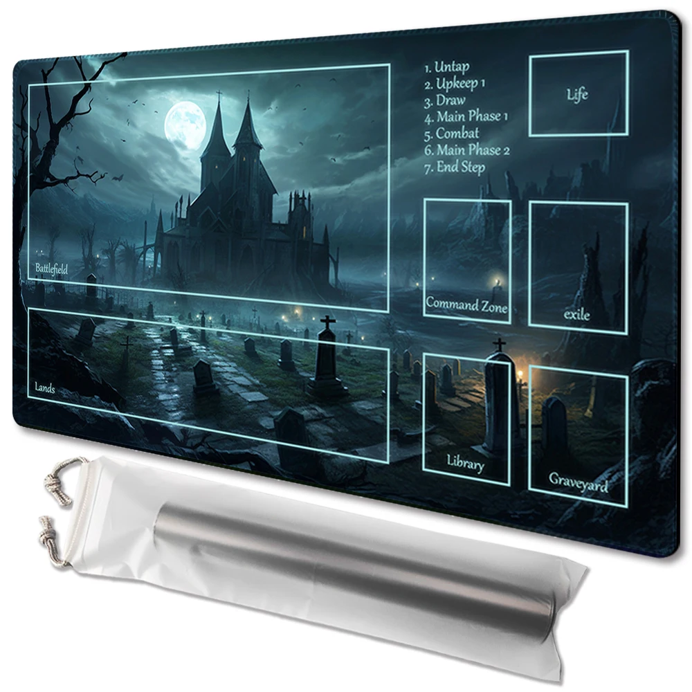 

A spooky place - Board Game TCG Playmat Table Mat Game Size 60X35 CM Mousepad Compatible for MTG CCG