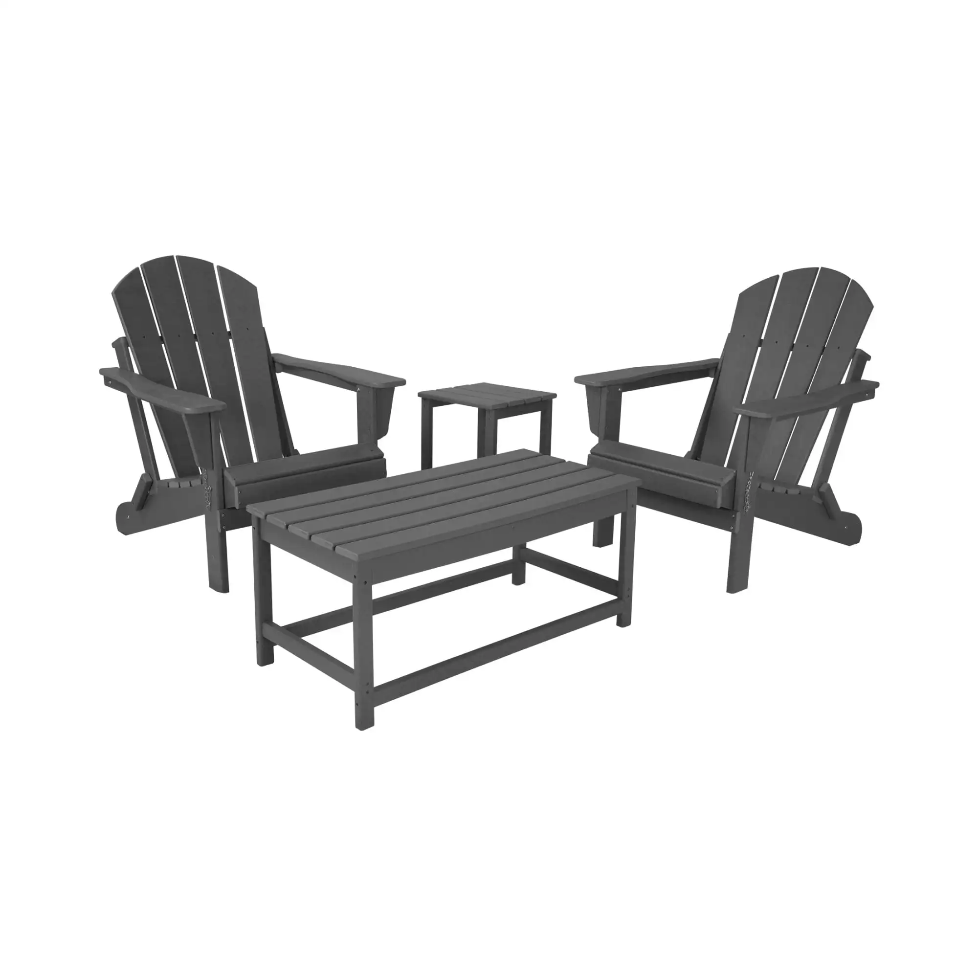 

4-Piece Outdoor Conversation Seating Set Gray Simple Assembly Required Weather and UV Resistant