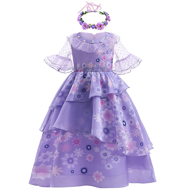 LZH Cosplay Costume Princess Dress Suit Cosplay Movie Isabela Carnival Christmas Birthday Party Halloween Clothes 3-12 Years