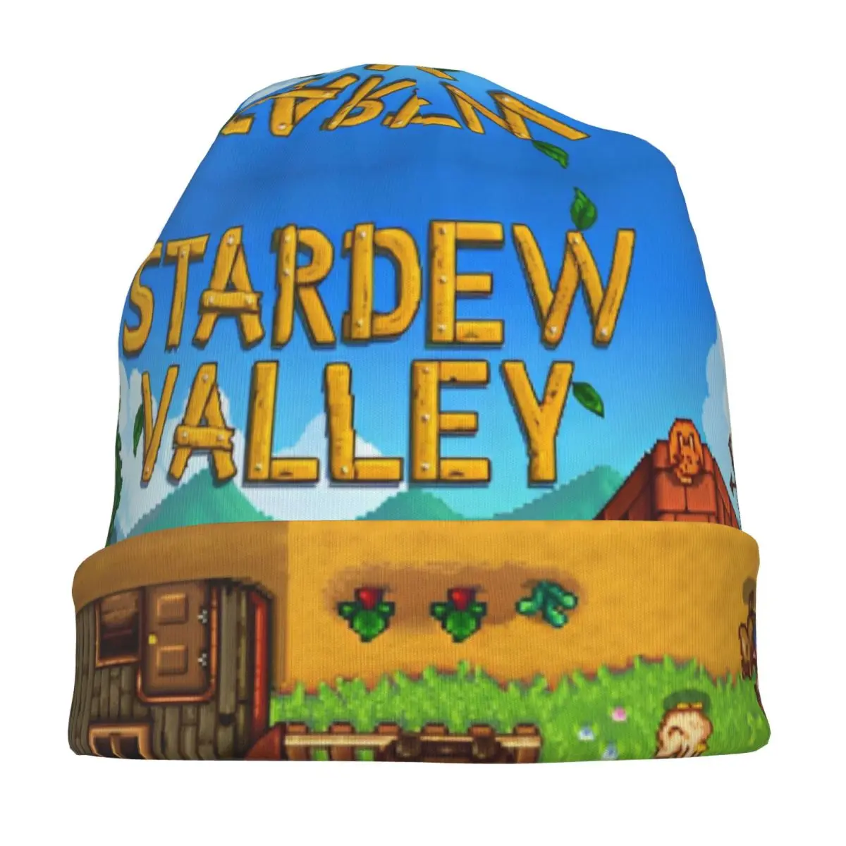 Stardew Valley Skullies قبعة صغيرة الزراعة RPG لعبة الصيف الرجال النساء في الهواء الطلق قبعة دافئة ذات الاستخدام المزدوج بونيه قبعة #3