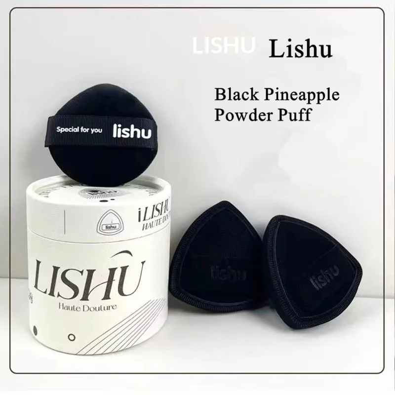 LISHU 3PCS Black Cosmetic Puff Smooth And Bouncy Soft Powder Concealer Makeup Blender Applicator Sponge Wet Dry Dual Use