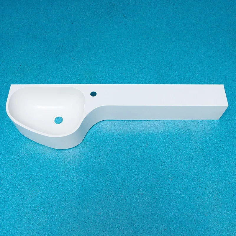 Integral bathroom semicircular water drop face wash table SMC integrated P-shaped wash basin