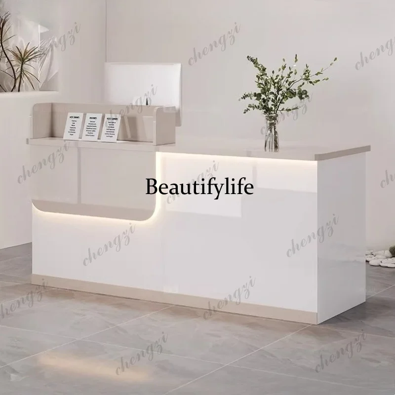A73Shop Beauty Reception Desks Small Unique Minimalist Design Reception Desks Simple Aesthetic Comptoire Accueil Trendy Furnitur