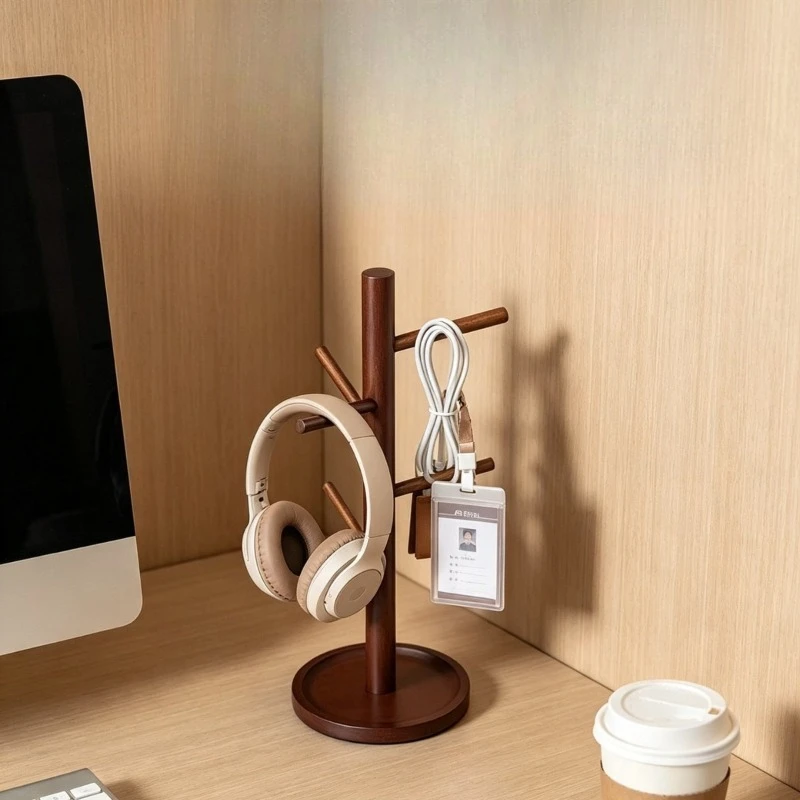 1PC Household Bamboo Drain Cup Storage Stand Desktop Mug Holder Multi Functional Tabletop Sorting Rack For Coffee Cup