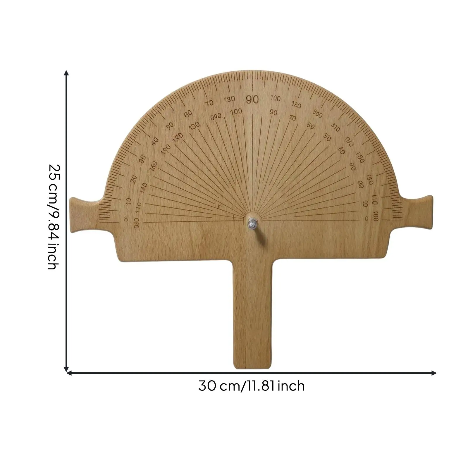 Engraved Wooden Protractor Compact Angle Gauge Flat Layout Tool Repeatable for