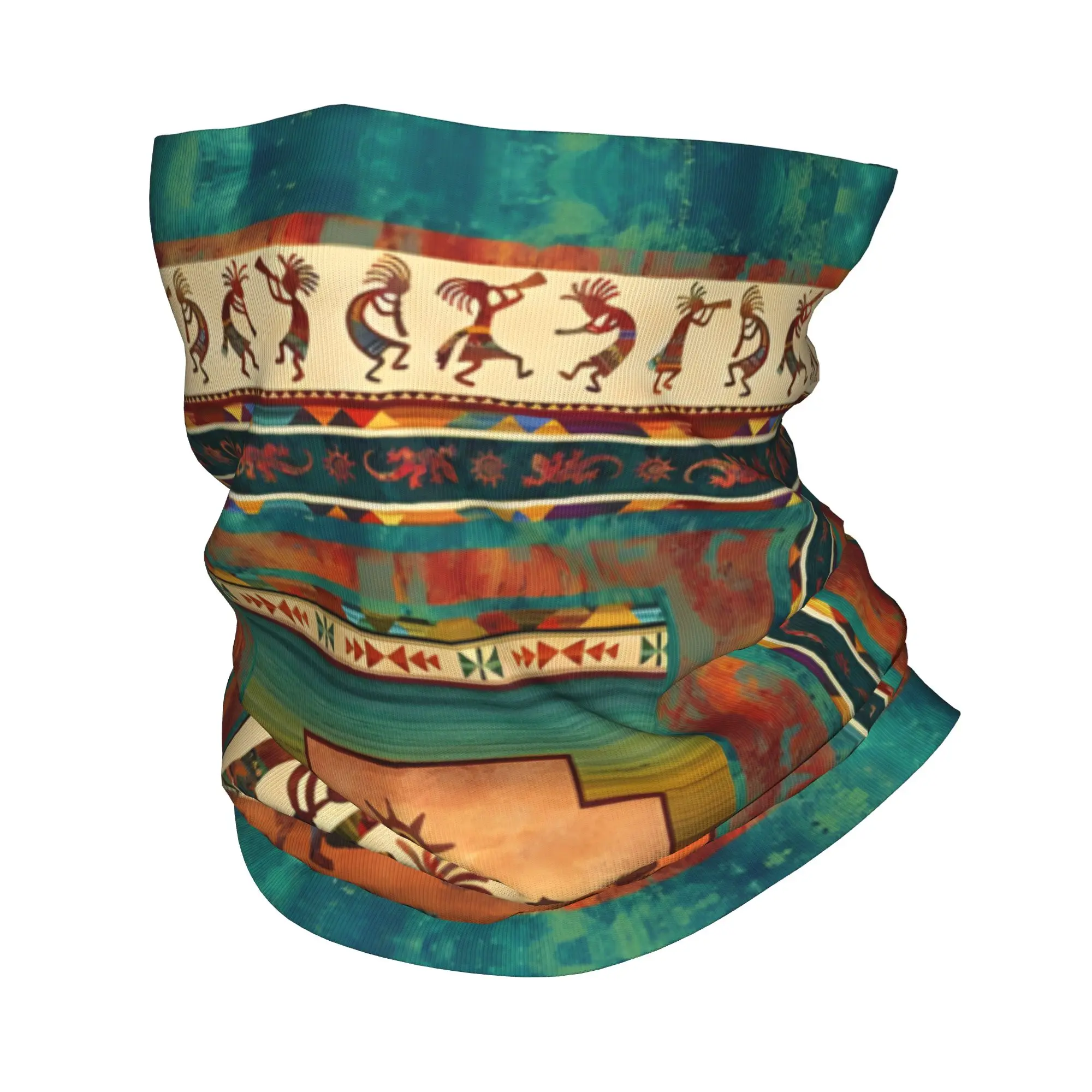 Custom Kokopelli Winter Headband Neck Warmer Men Women Ski Hunting Tube Scarf Folk Culture Face Bandana Gaiter