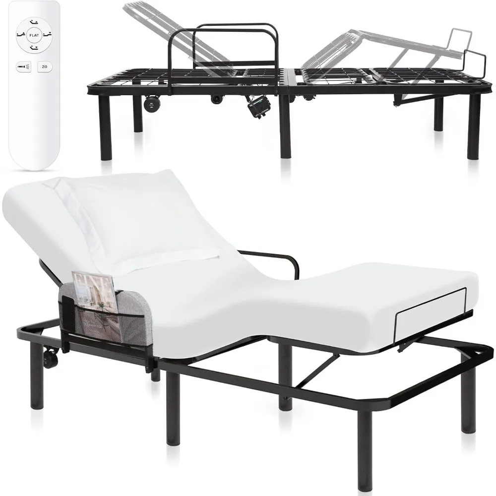 

Adjustable Bed Frame (Twin) - Electric Heavy-duty Metal Platform Bed Frame with Adjustable Base