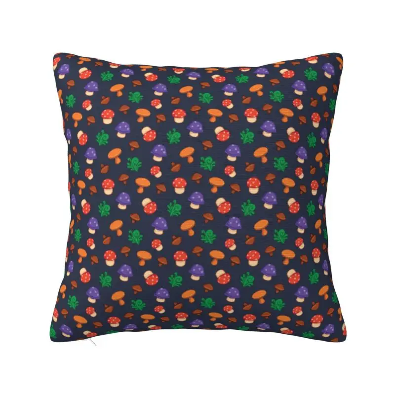 Custom Stardew Valleys Mushrooms Pattern Pillow Case Farm Game Cushions Cover Square Pillowcase