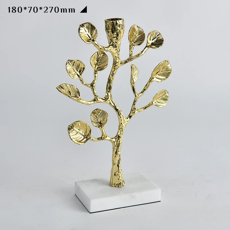Modern light luxury gold branch candlestick ornament model room living room porch cabinet wine cabinet