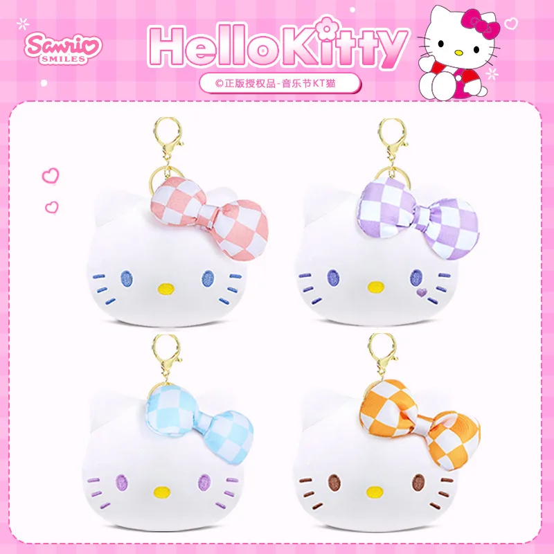 

Sanrio Hello Kitty Cartoon Music Festival Headform Series Plush Doll Keychain Kawaii Backpack Pendant Couple Festival Gift