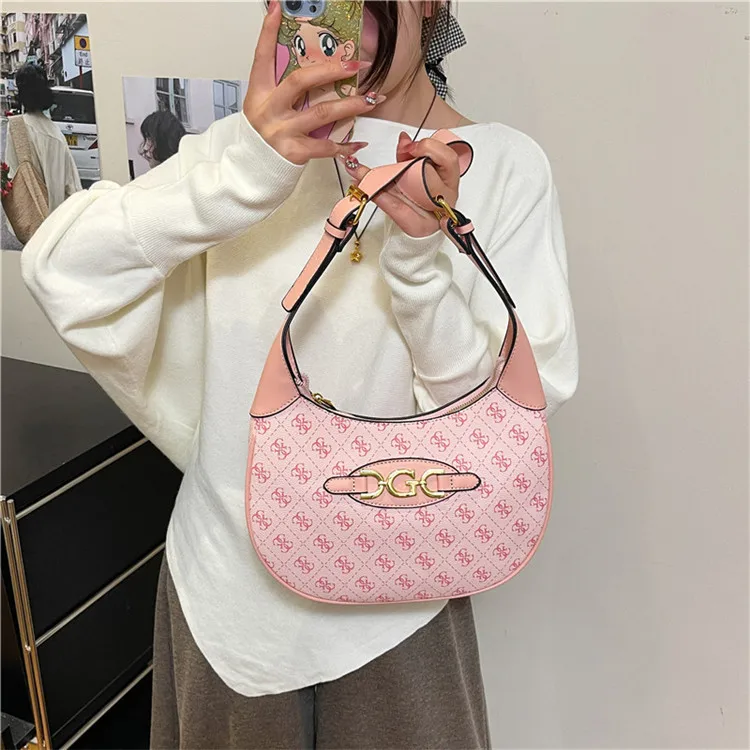 

Foreign Trade European & American Simple Printed Bag - Women's Underarm Dumpling Crescent Shoulder Handbag