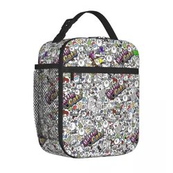 Battle Cats Anime Game Collage borsa termica per il pranzo borsa termica riutilizzabile ad alta capacità Tote Lunch Box School Picnic Bento Pouch