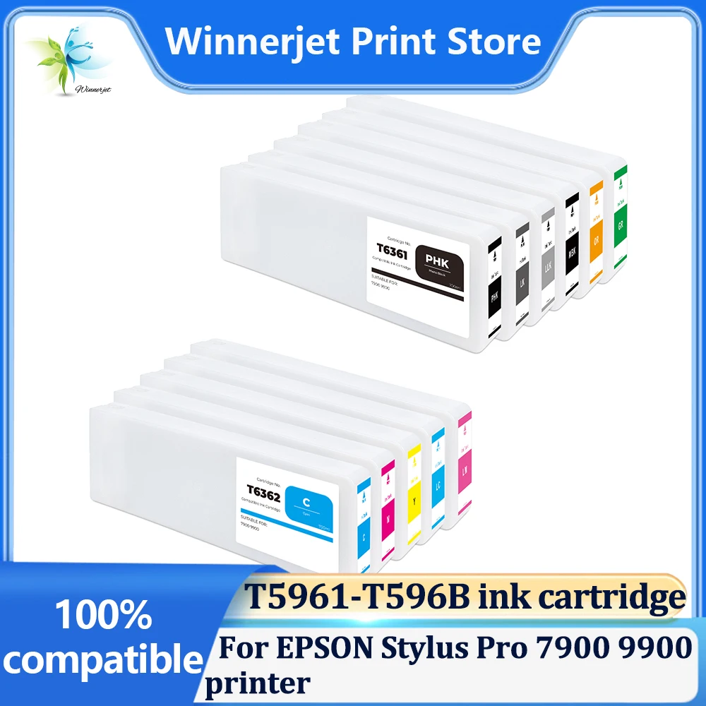 

Winnerjet T5961-T596B 700cm ink cartridge With Pigment ink With chip for EPSON Stylus Pro 7900 9900 printer ink