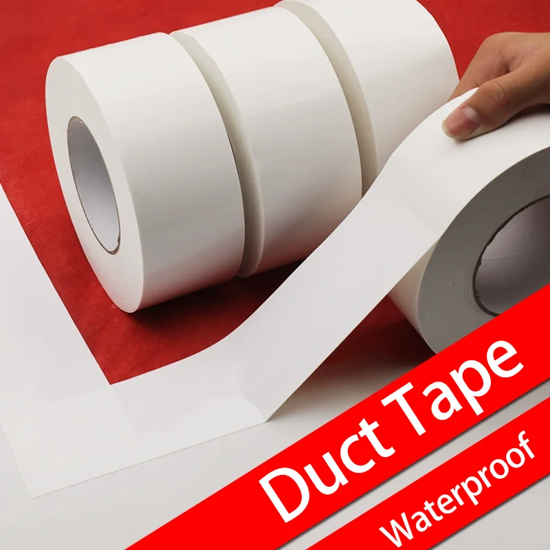 Single-Sided White Cloth Tape, Wide, Strong, High-Viscosity, for Carpet Adhesion, Wall Decoration, and Securing Wires