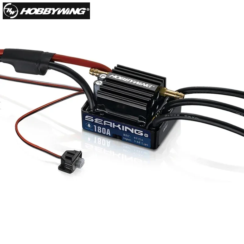 HobbyWing SeaKing V3 Waterproof WP 180A BL Motor ESC 6V/5A BEC For RC R/c Racing Boat(Boat)