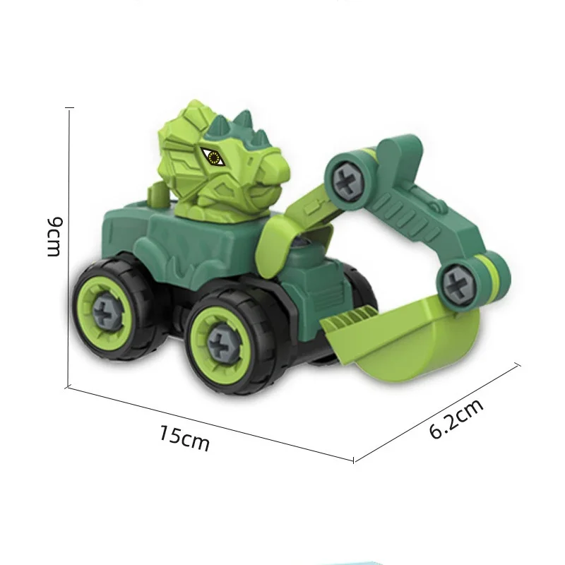 Diy Kinderen Assemblage Engineering Voertuig Speelgoed Graafmachine Schroeven Blokken Ouder-Kind Interactieve Dinosaurus Speelgoed Voor Jongen Cadeau