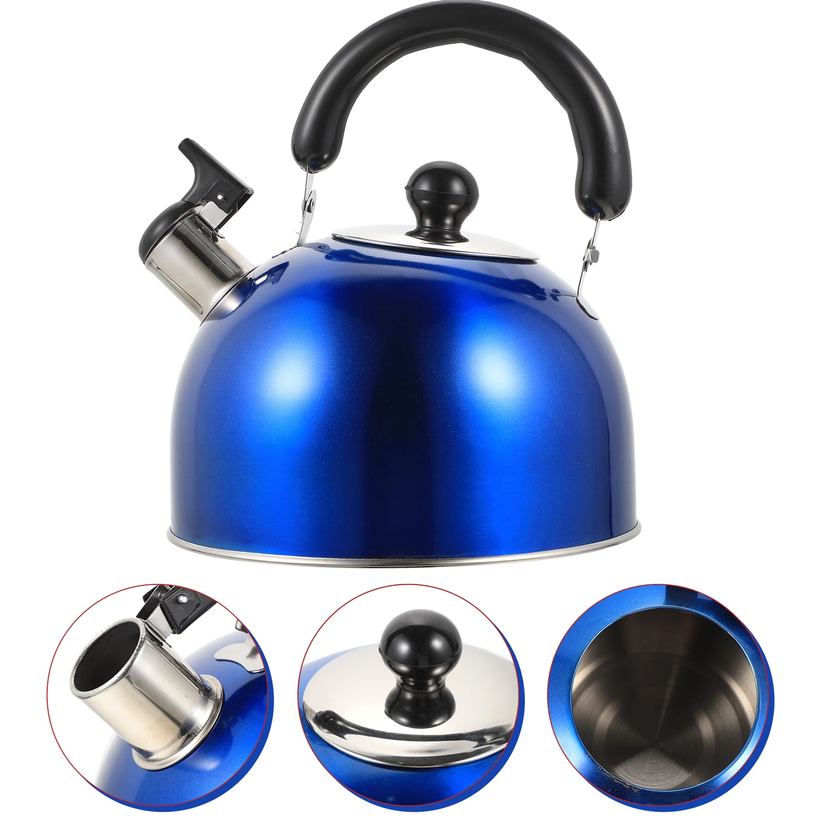 Boiled Pot Stovetop Whistling Teakettle Whistle Hot Water for Kitchen Home Flat Gas Blue Bakelite