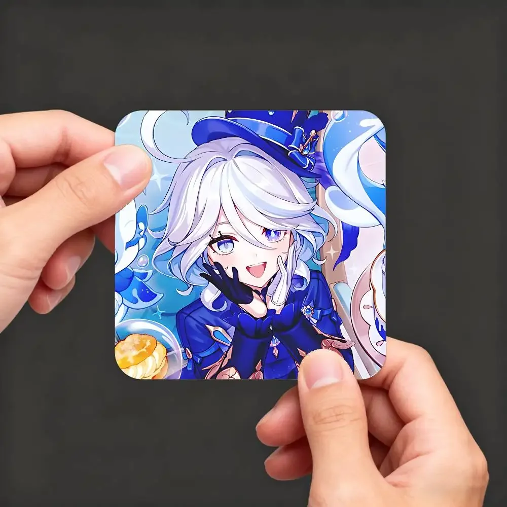 ملصقات مربعة مغناطيسية للثلاجة من جينشين - يمكن استخدامها لتخصيص ديكور المنزل وهي تذكارات مثالية أو هدايا #5