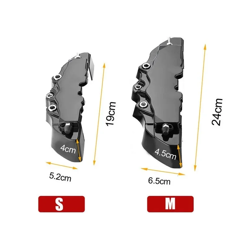2 pièces de couvercle d'étrier de frein à disque avant et arrière de voiture de Style 3D noir, accessoires de frein.