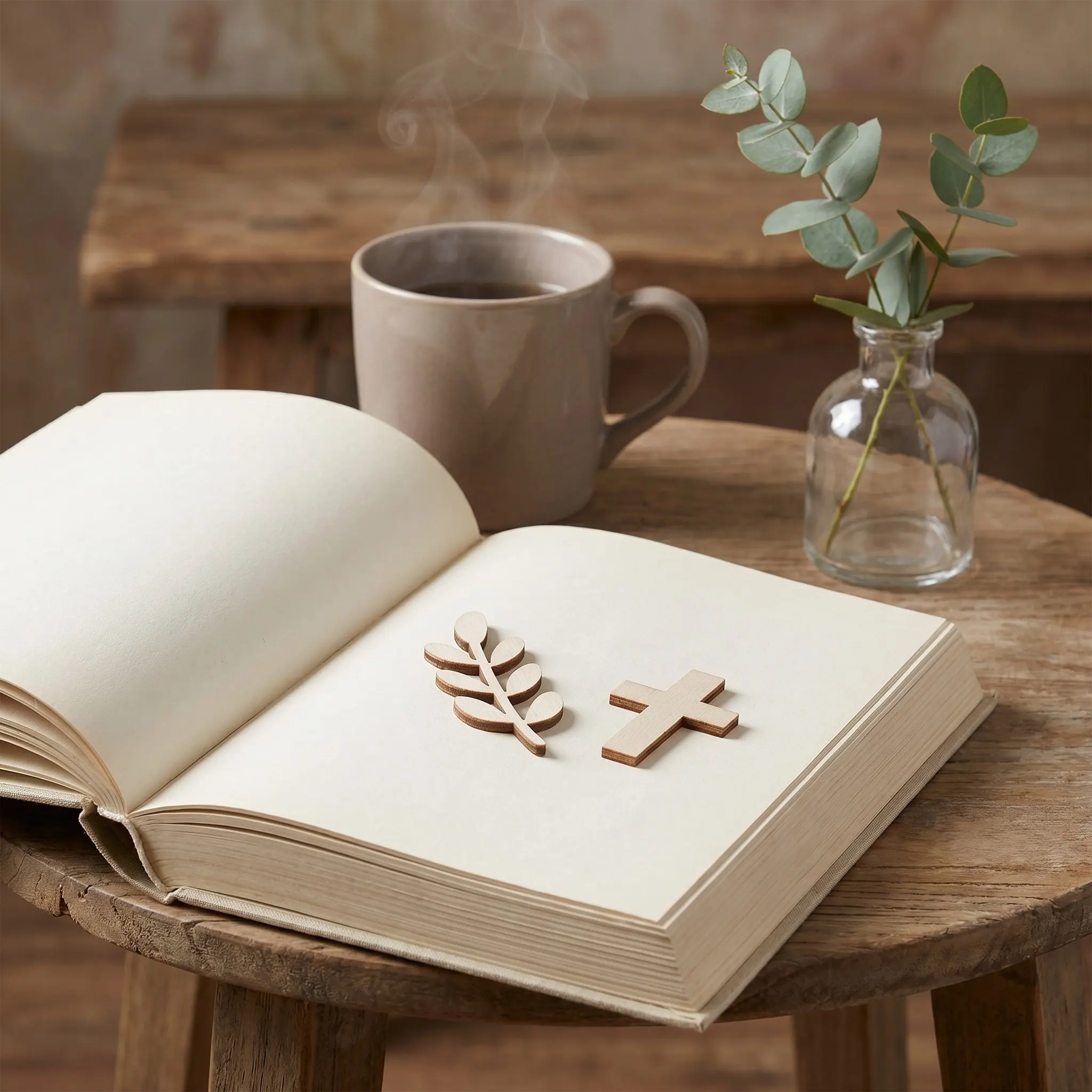 120Pcs Cross Wooden Cutouts Baptism Table Scatter Religious Christening Leaf Wood Pieces Angel Wooden Shapes Letter Cutouts
