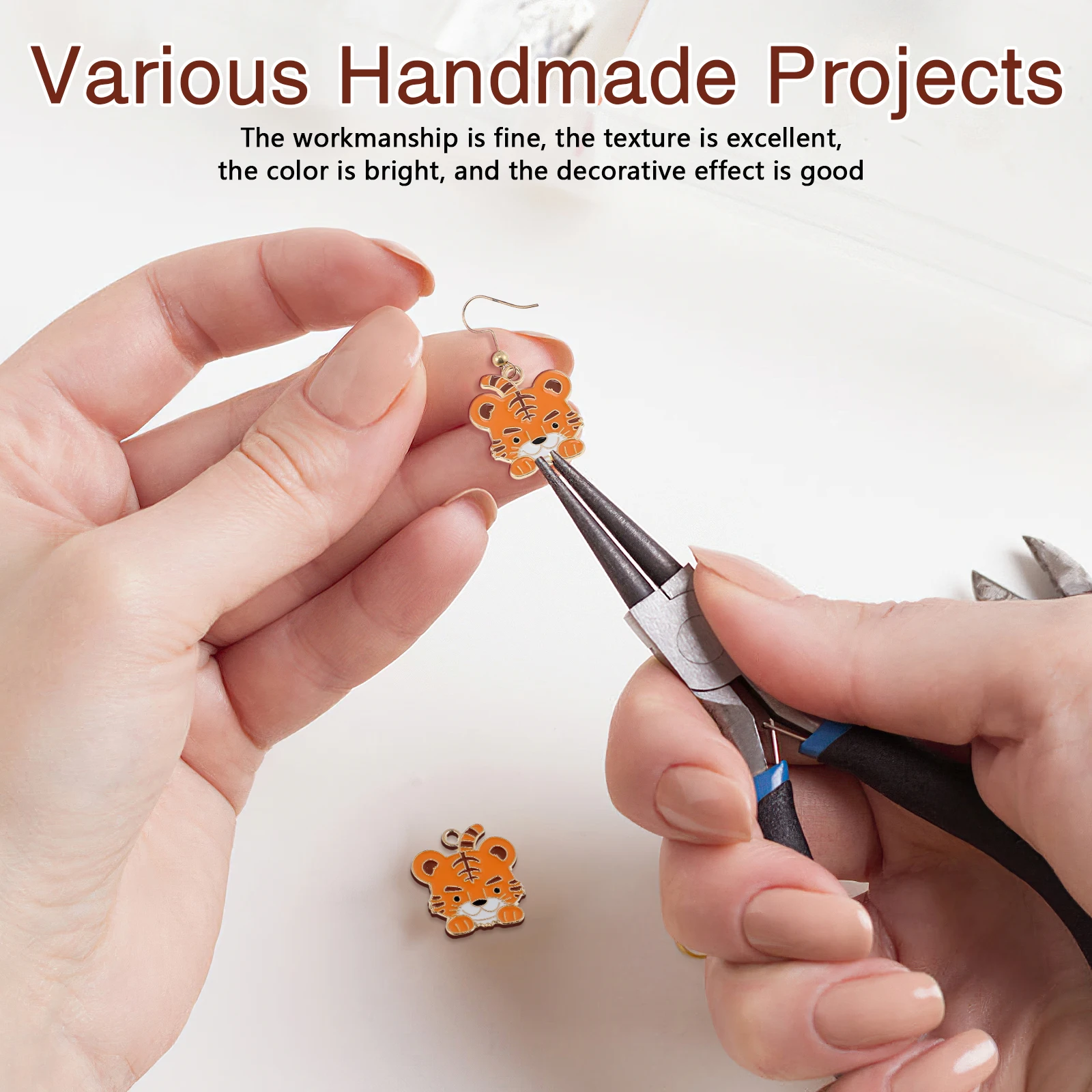 10 шт., милый шарм в виде головы тигра, металлический кулон «сделай сам», для изготовления ювелирных изделий, рождественский подарок для девочек и мальчиков