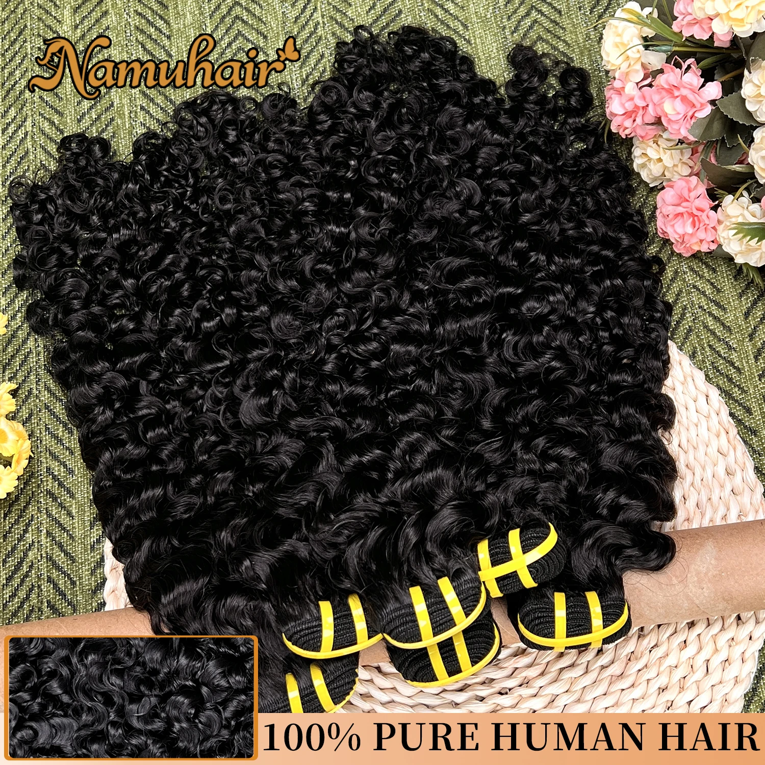 

Namu 15A Burmese Curly Human Hair Bundles Virgin 100% Virgin Unprocessed Natural Color 3/4 Pcs Bundles Extensions Raw Hair Weave