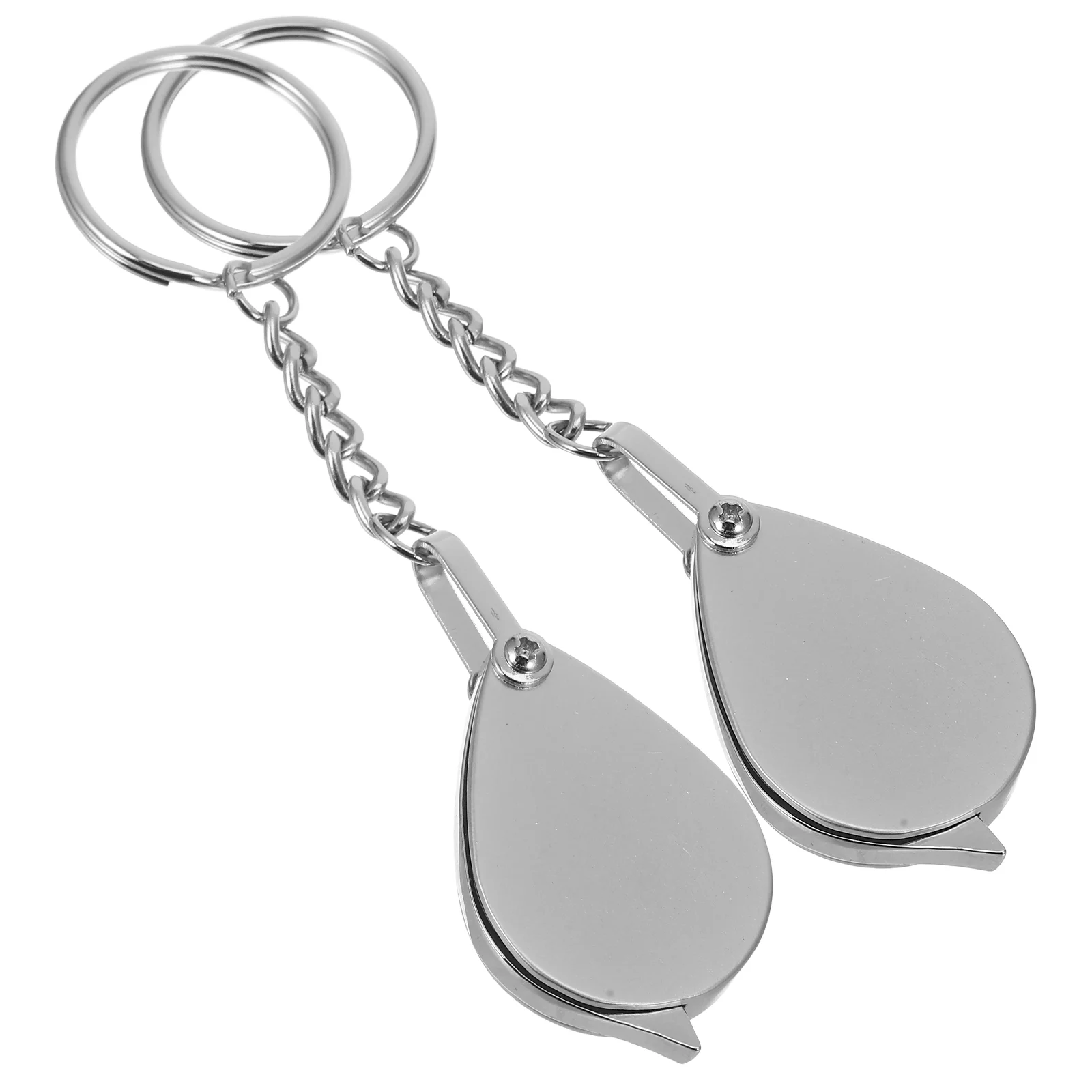 

2 Pcs Handheld Portable Magnifying Glass Elder Child Mirror 1230X290X120CM Zinc Alloy with Chain