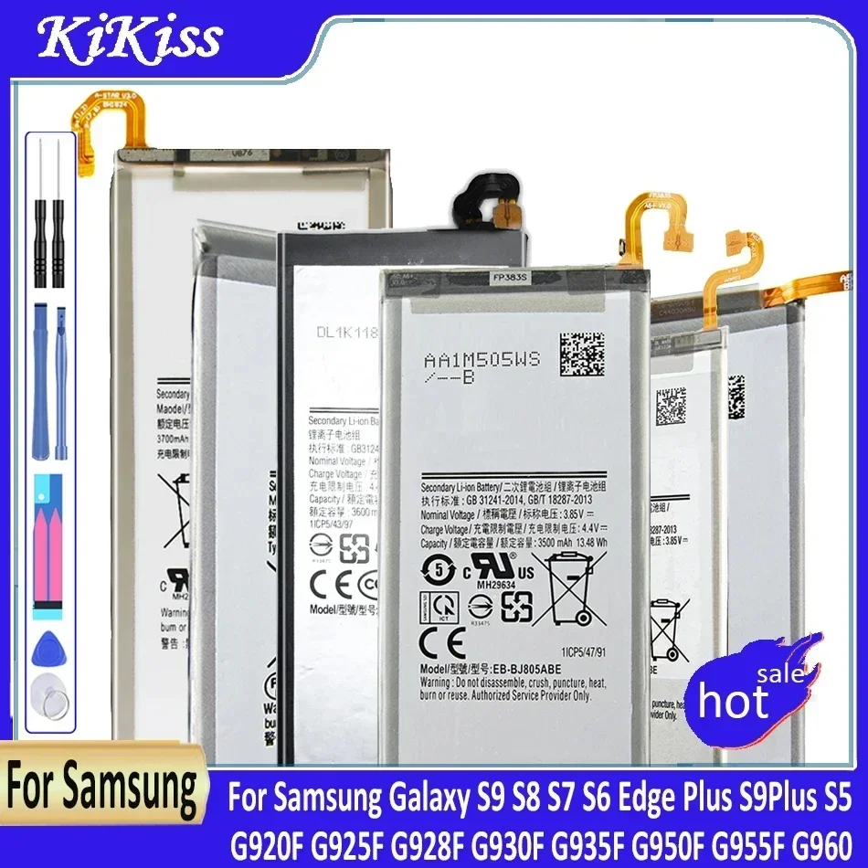 แบตเตอรี่สำหรับ Samsung Galaxy S9 S8 S7ขอบ S6บวก S9Plus S5เปลี่ยน bateria G920F G925F G928F G930F G935F G950F G955F G960