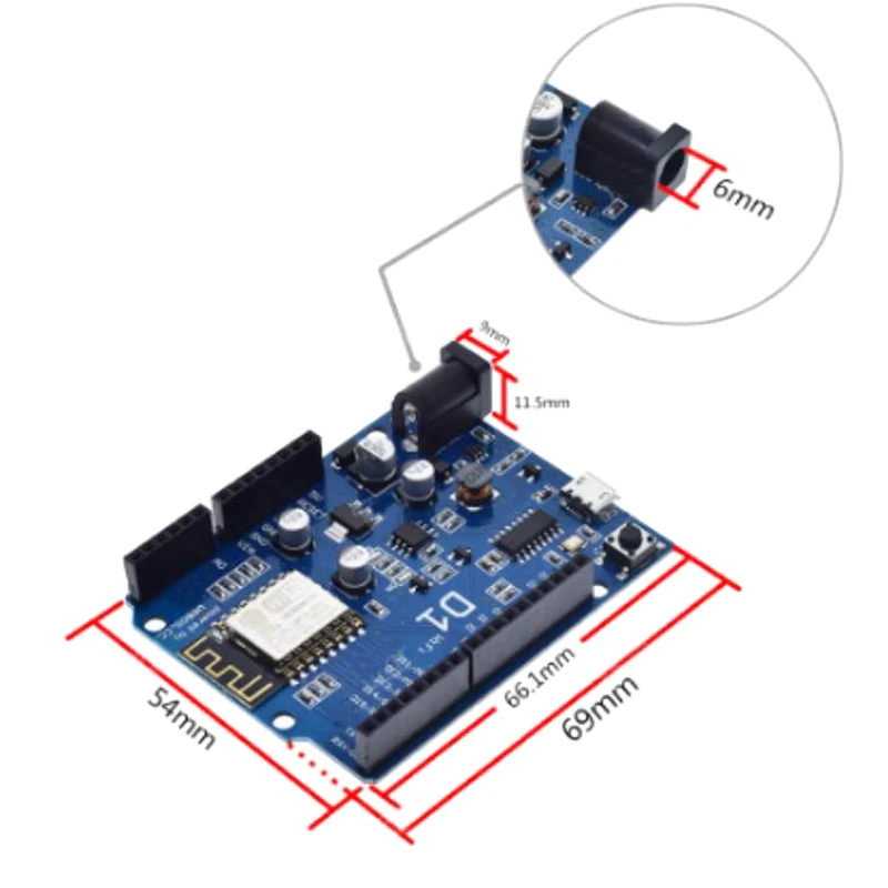 WeMos D1 CH340 CH340G WiFi Development Board ESP8266 ESP-12 ESP-12E Module For Arduino IDE UNO R3 Micro USB ONE 3.3v 5v 1A