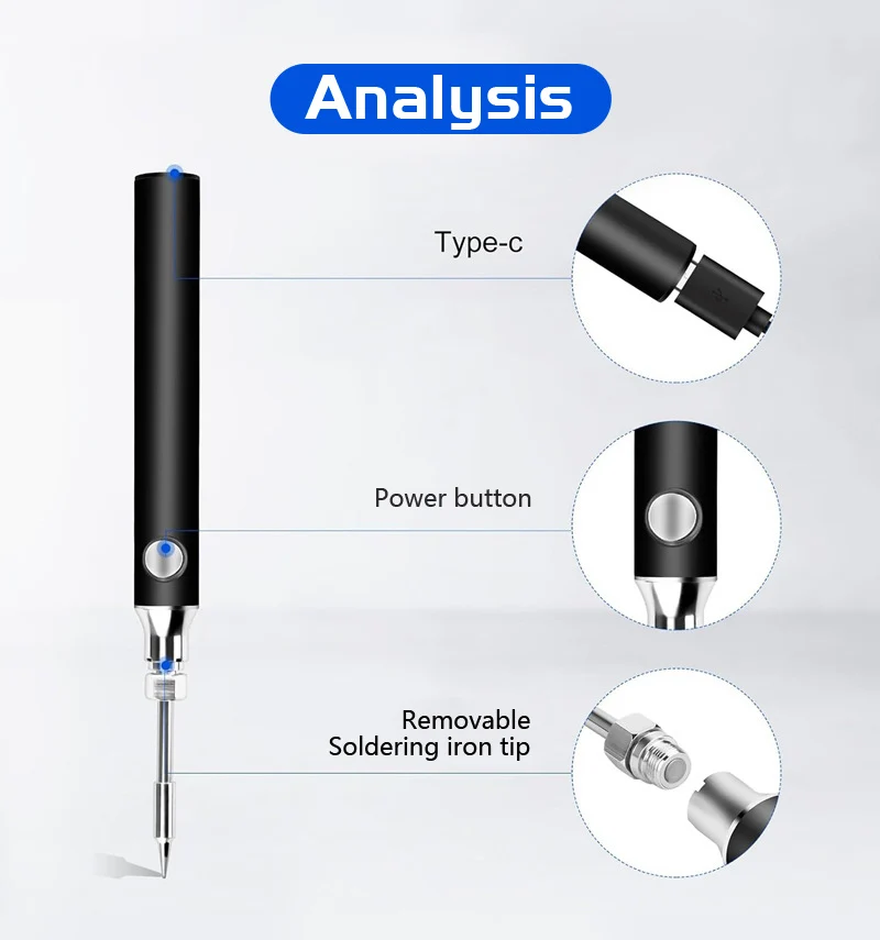 Wireless Charging Electric Soldering Iron Solder Iron Set USB 5V 8W Fast Charging lithium battery Portable Repair Welding Tools