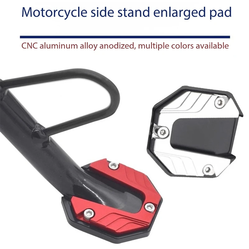 1PC Universal Motorcycle Side Stand Base Anti-slip Enlarger Foot Support Extension Pad Aluminum Alloy Modified Accessory